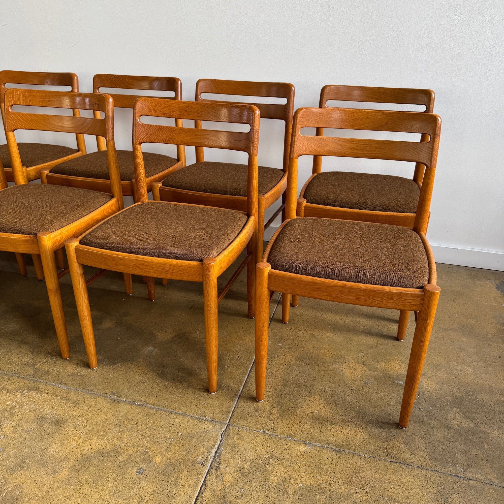 Danish Modern H.W. KLEIN. for Bramin 12 Oak Dining Chairs