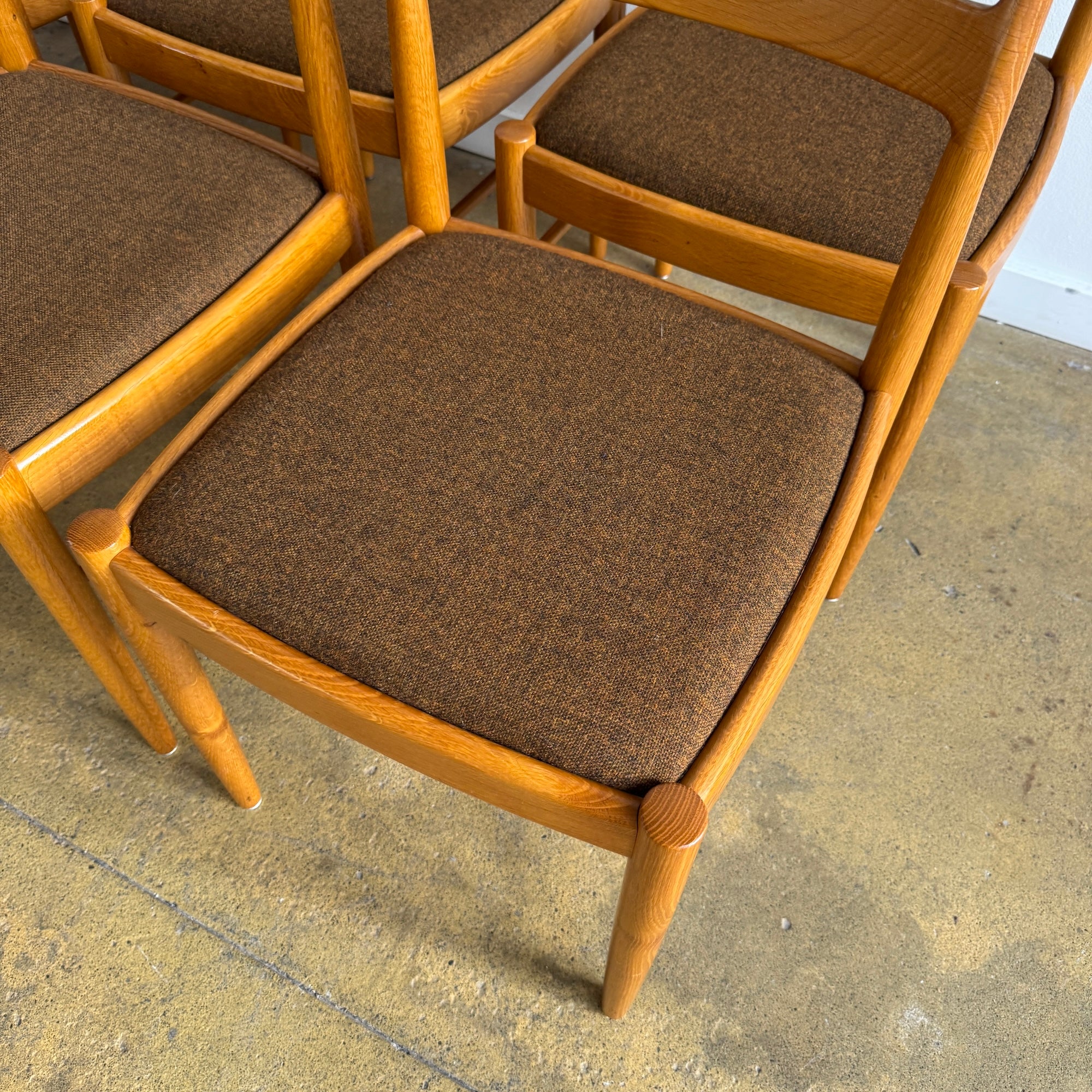 Danish Modern H.W. KLEIN. for Bramin 6 Oak Dining Chairs