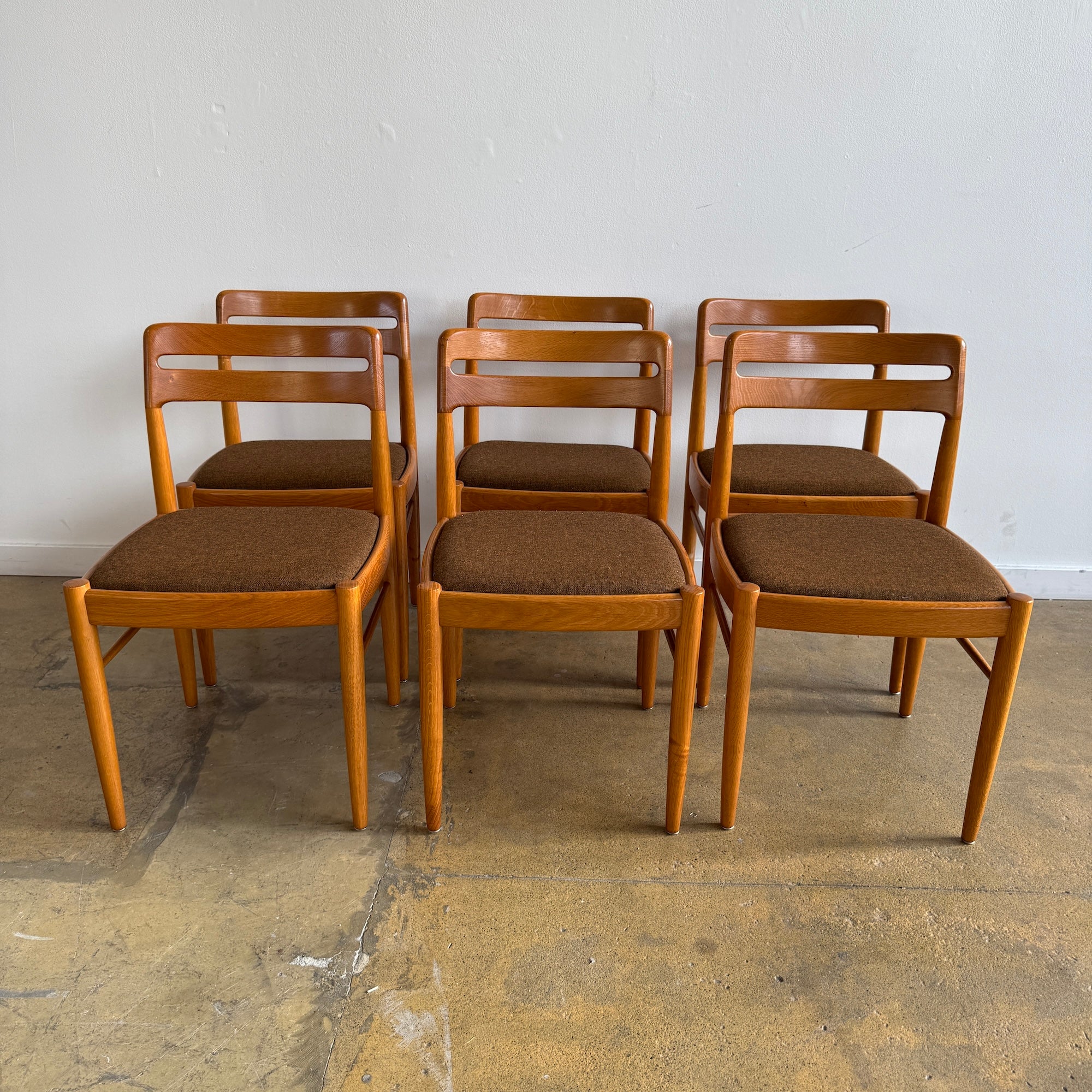 Danish Modern H.W. KLEIN. for Bramin 6 Oak Dining Chairs