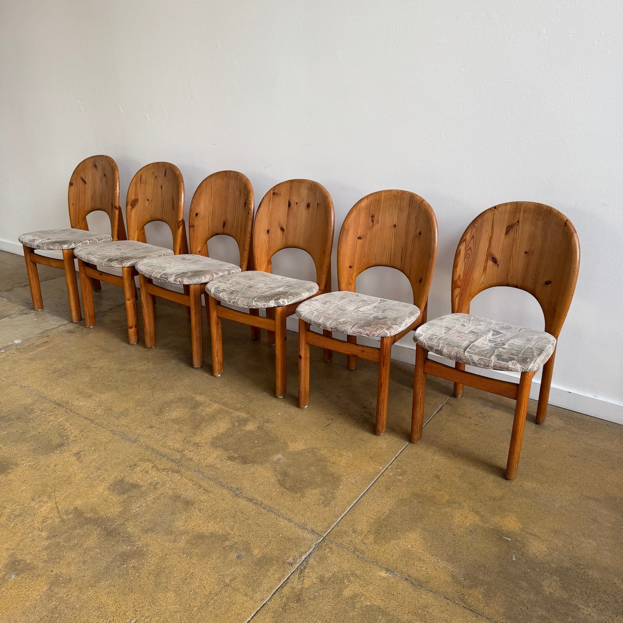 Danish Modern Niels Koefoed Pinewood Chairs for Glostrup