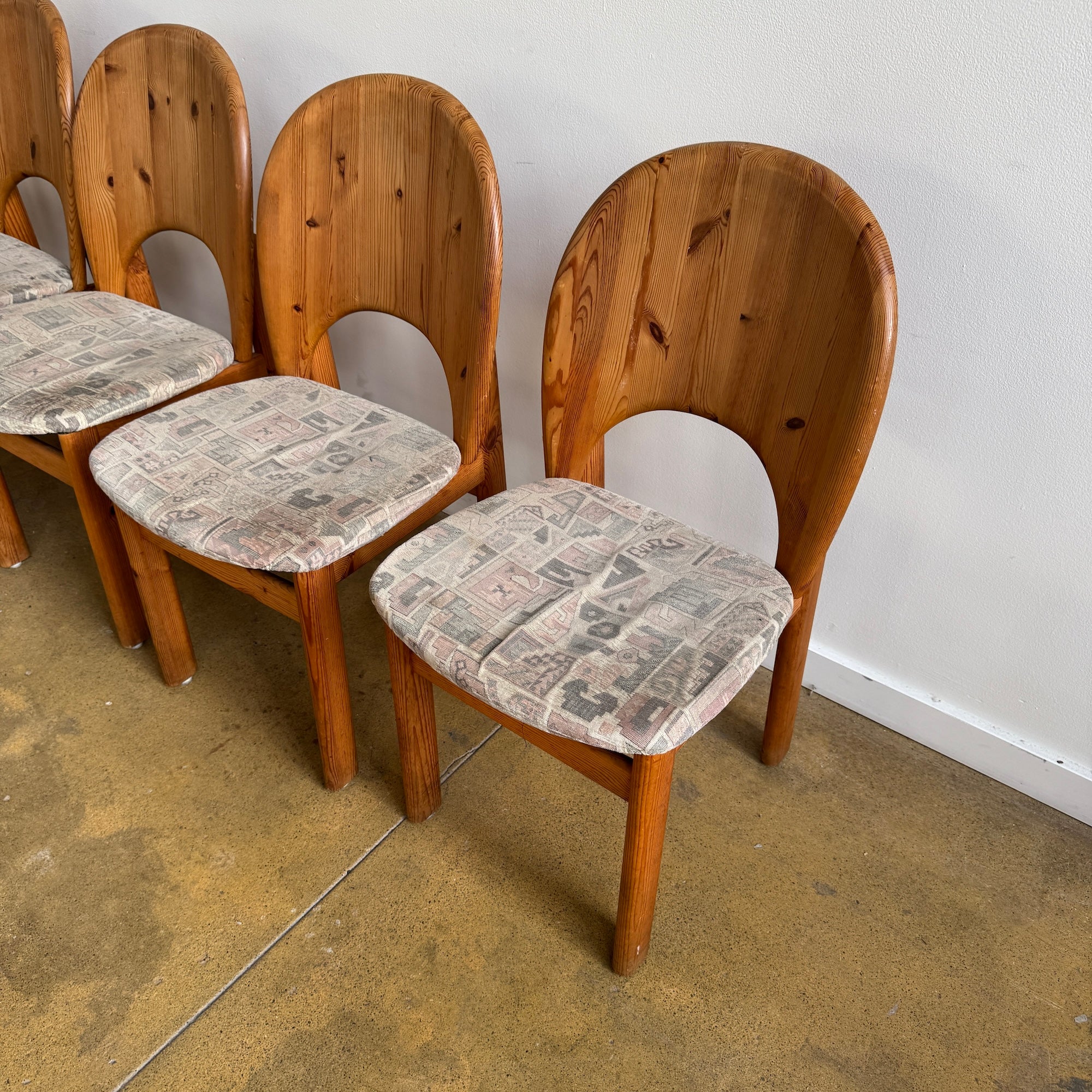 Danish Modern Niels Koefoed Pinewood Chairs for Glostrup