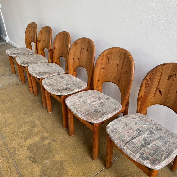 Danish Modern Niels Koefoed Pinewood Chairs for Glostrup