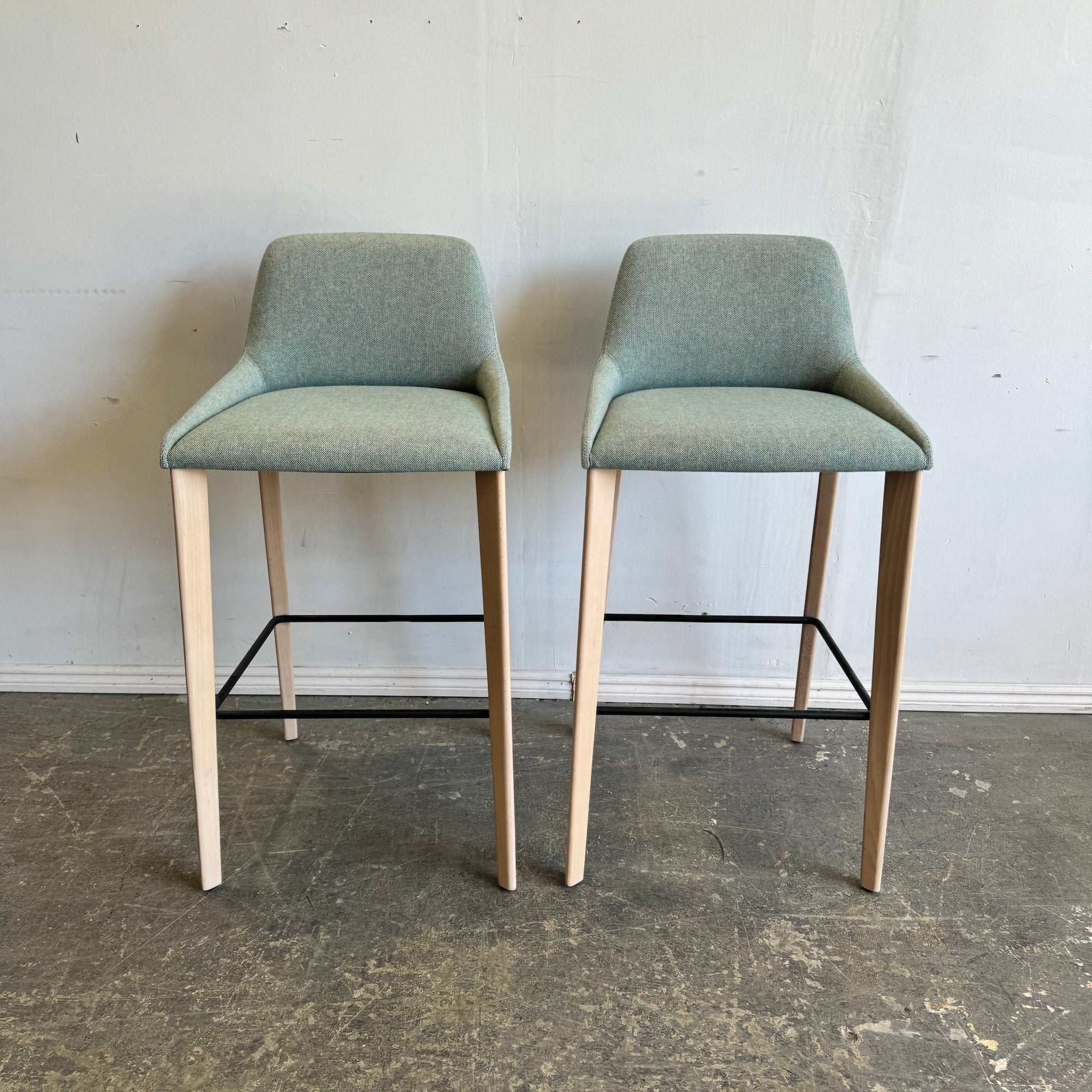 Andreu World Alya set of 2 Bar Stools by Lievore Altherr Molina