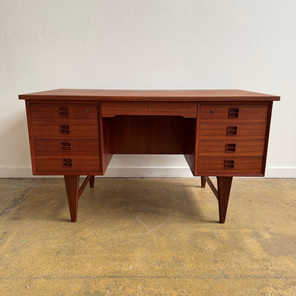 Danish Modern 8 Drawer Teak Desk