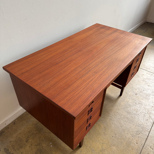 Danish Modern 8 Drawer Teak Desk