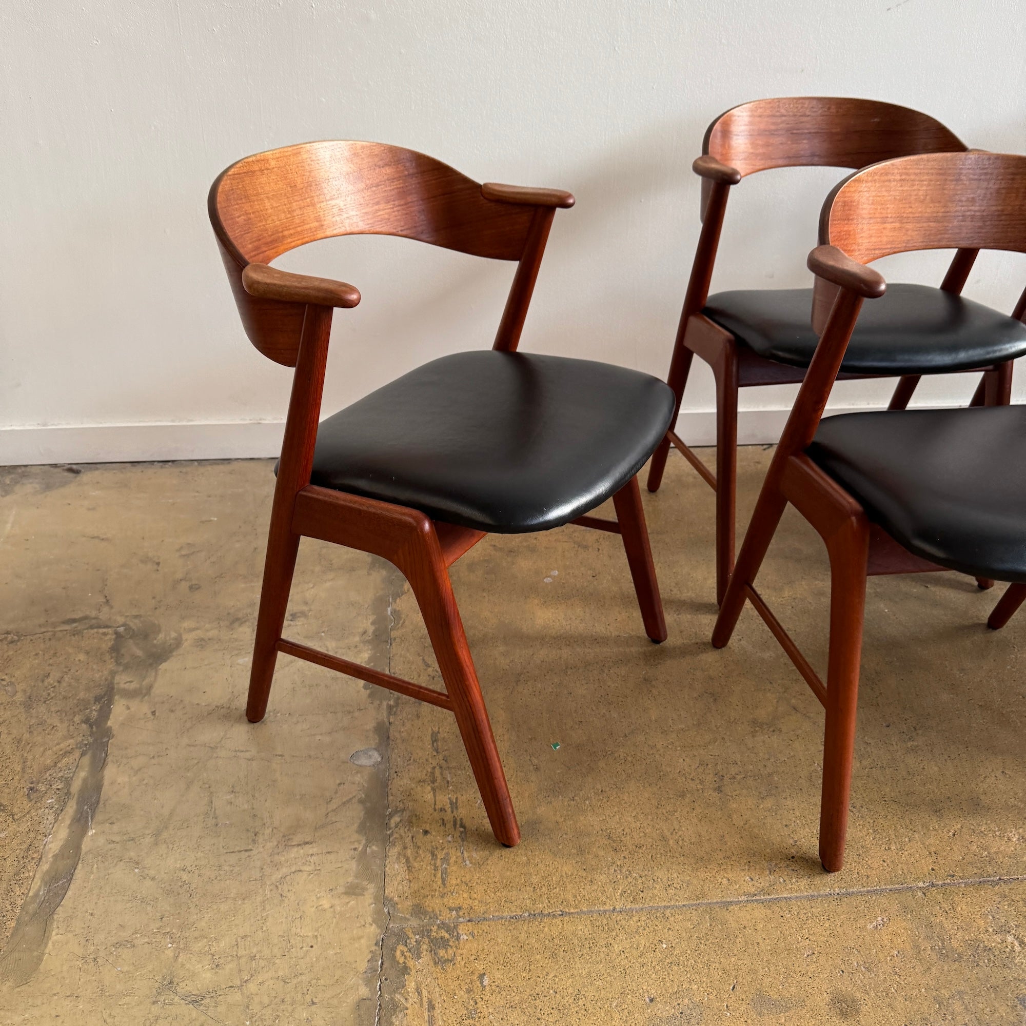 Danish Modern Kai Kristiansen Model 32 Teak Chairs for Korup