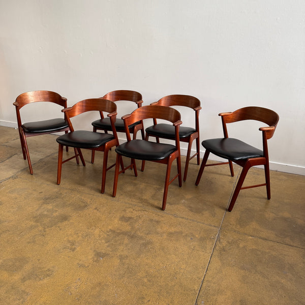 Danish Modern Kai Kristiansen Model 32 Teak Chairs for Korup