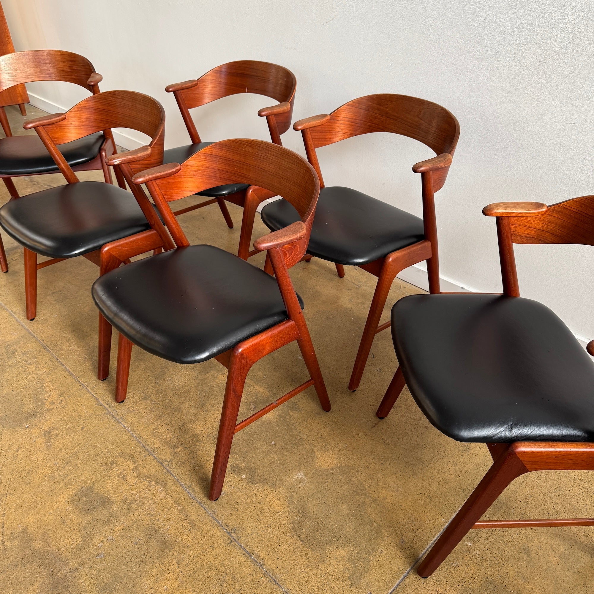 Danish Modern Kai Kristiansen Model 32 Teak Chairs for Korup