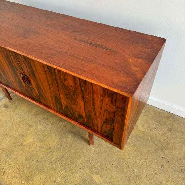 Danish Modern Svend Aage Larsen for Faarup Møbelfabrik Rosewood Tambour Door Credenza