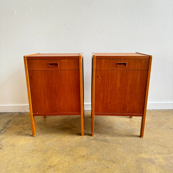 Danish Modern  pair of Bertil Fridhagen Teakwood Nightstands