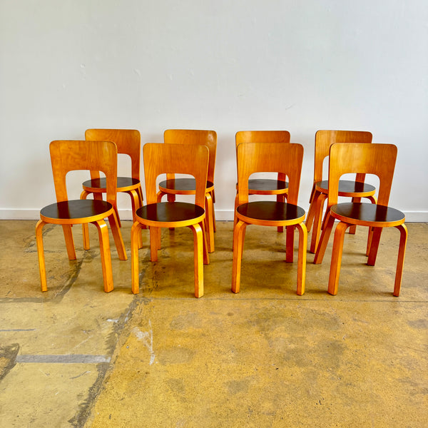 Authentic! Vintage Artek "Set of 8" Aalto Chair 66