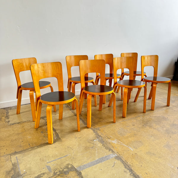 Authentic! Vintage Artek "Set of 8" Aalto Chair 66