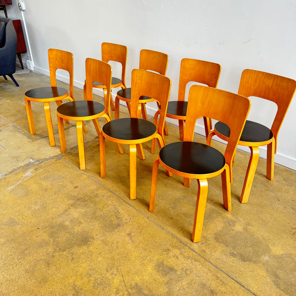 Authentic! Vintage Artek "Set of 8" Aalto Chair 66