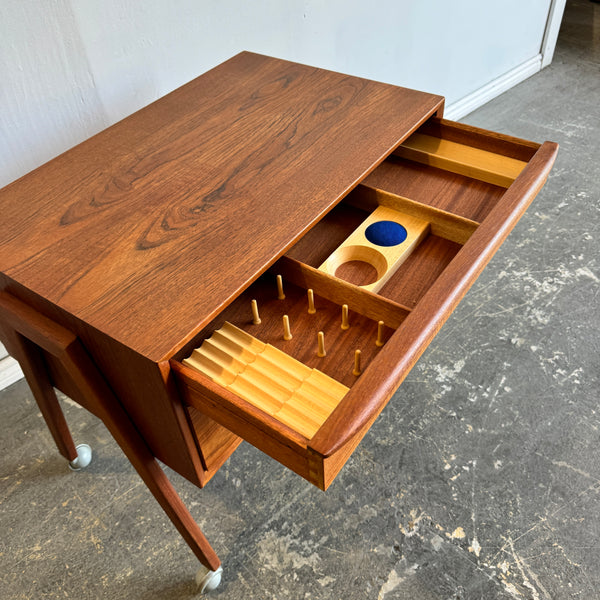 Danish Modern Teak Sewing Table, 1960s