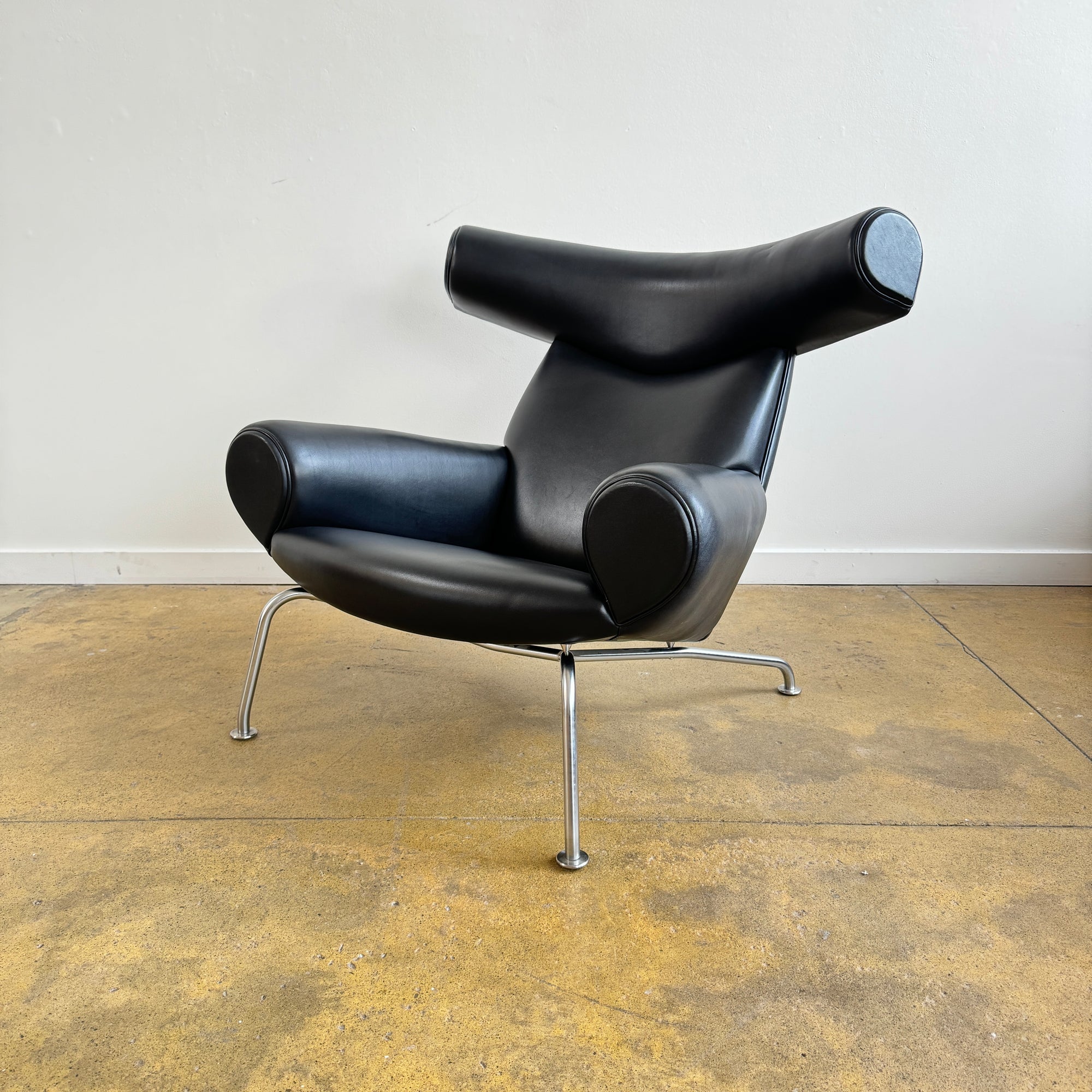 Rare! Hans Wegner Leather OX chair for Erik Jørgensen