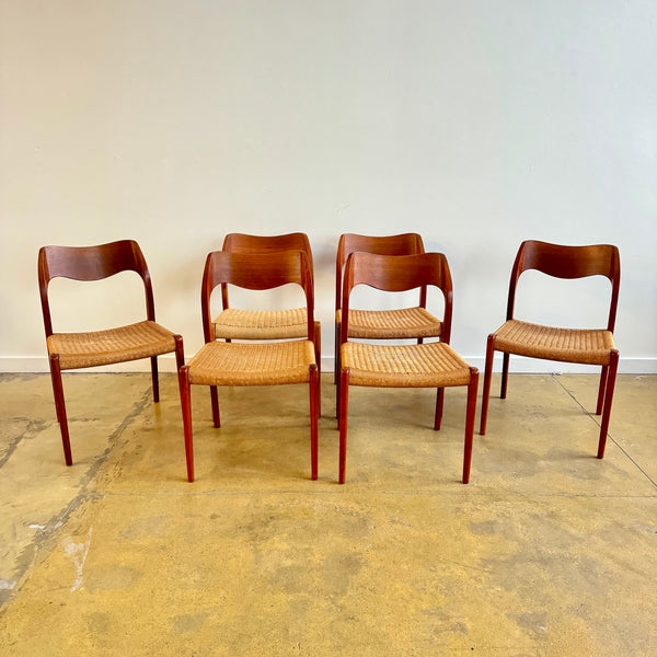 Danish Modern Niels Moller set of 6 Model 71 dining chairs