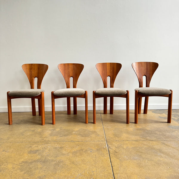 Danish Modern Niels Koefoed Brutalist Teak Dining Chairs