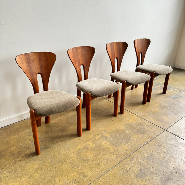 Danish Modern Niels Koefoed Brutalist Teak Dining Chairs