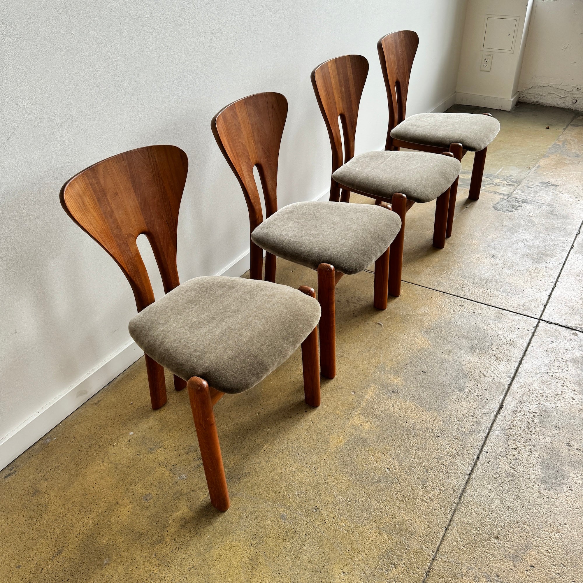 Danish Modern Niels Koefoed Brutalist Teak Dining Chairs