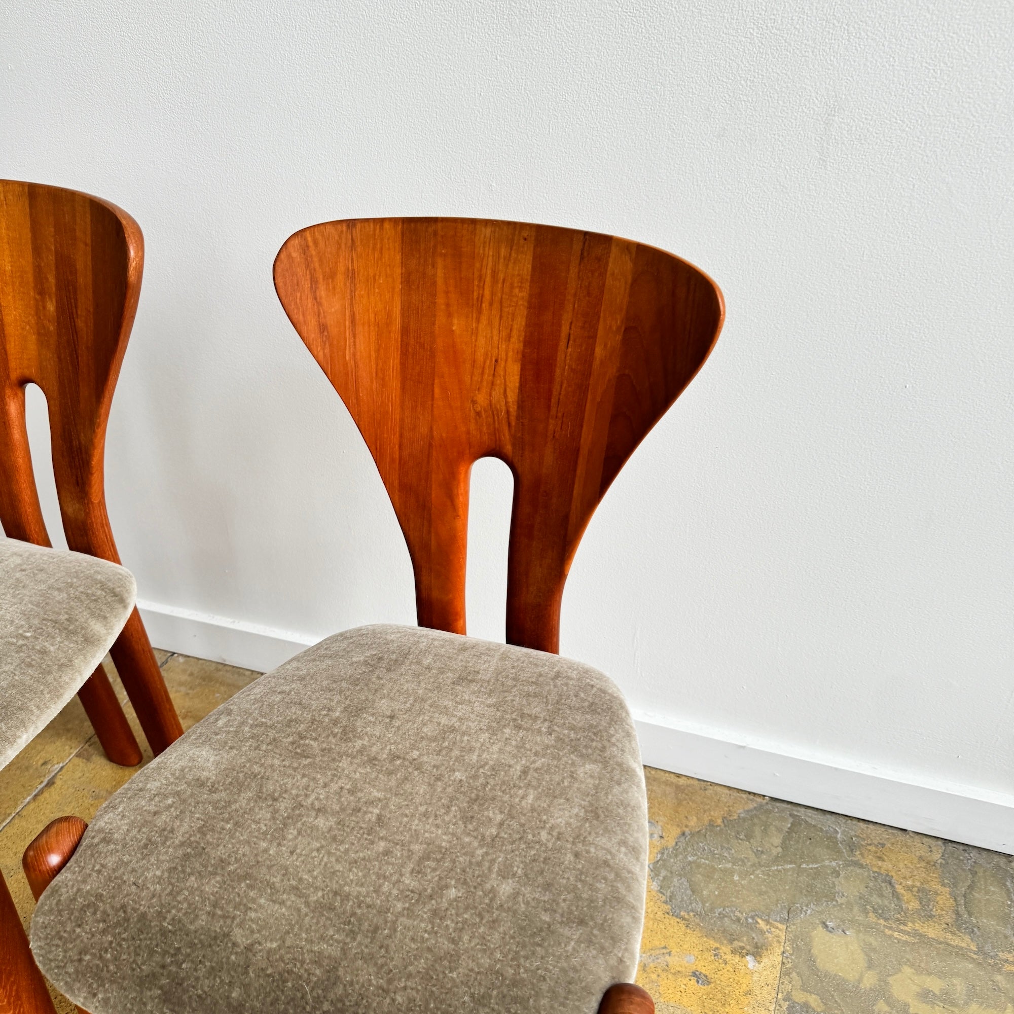 Danish Modern Niels Koefoed Brutalist Teak Dining Chairs