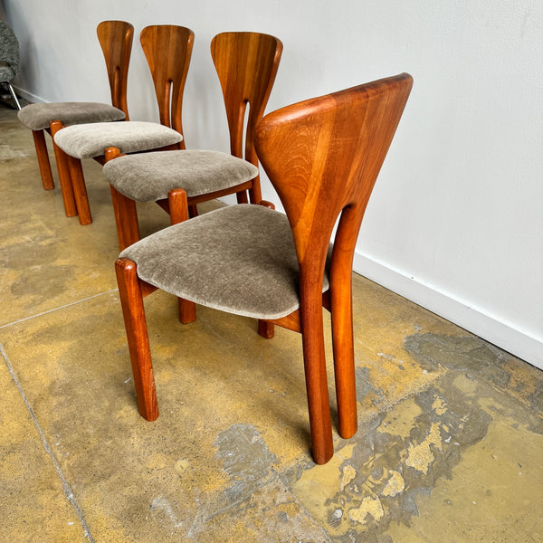 Danish Modern Niels Koefoed Brutalist Teak Dining Chairs