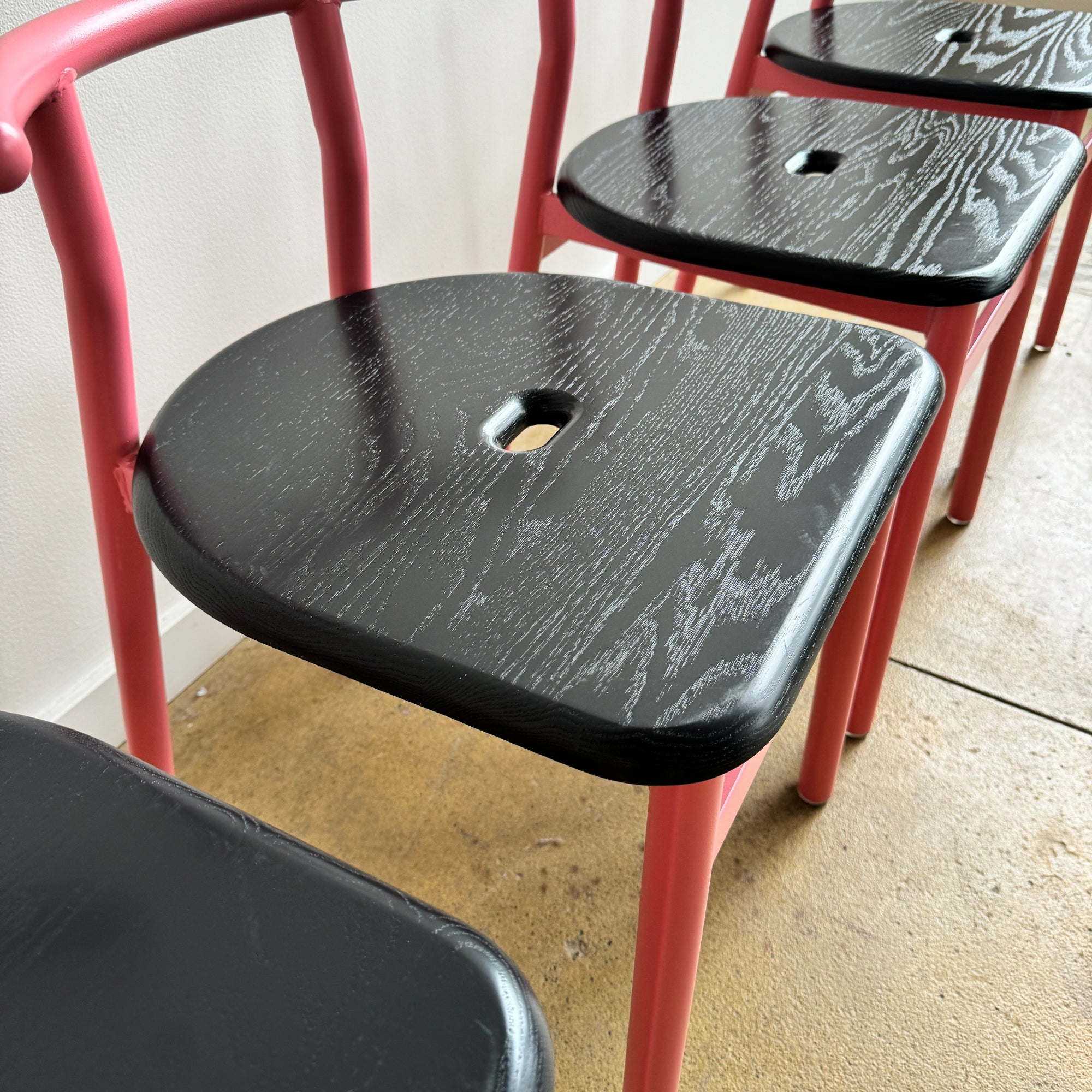 Geof Lilge for Division Twelve Brat Oakwood Jetblack Cafe Chair