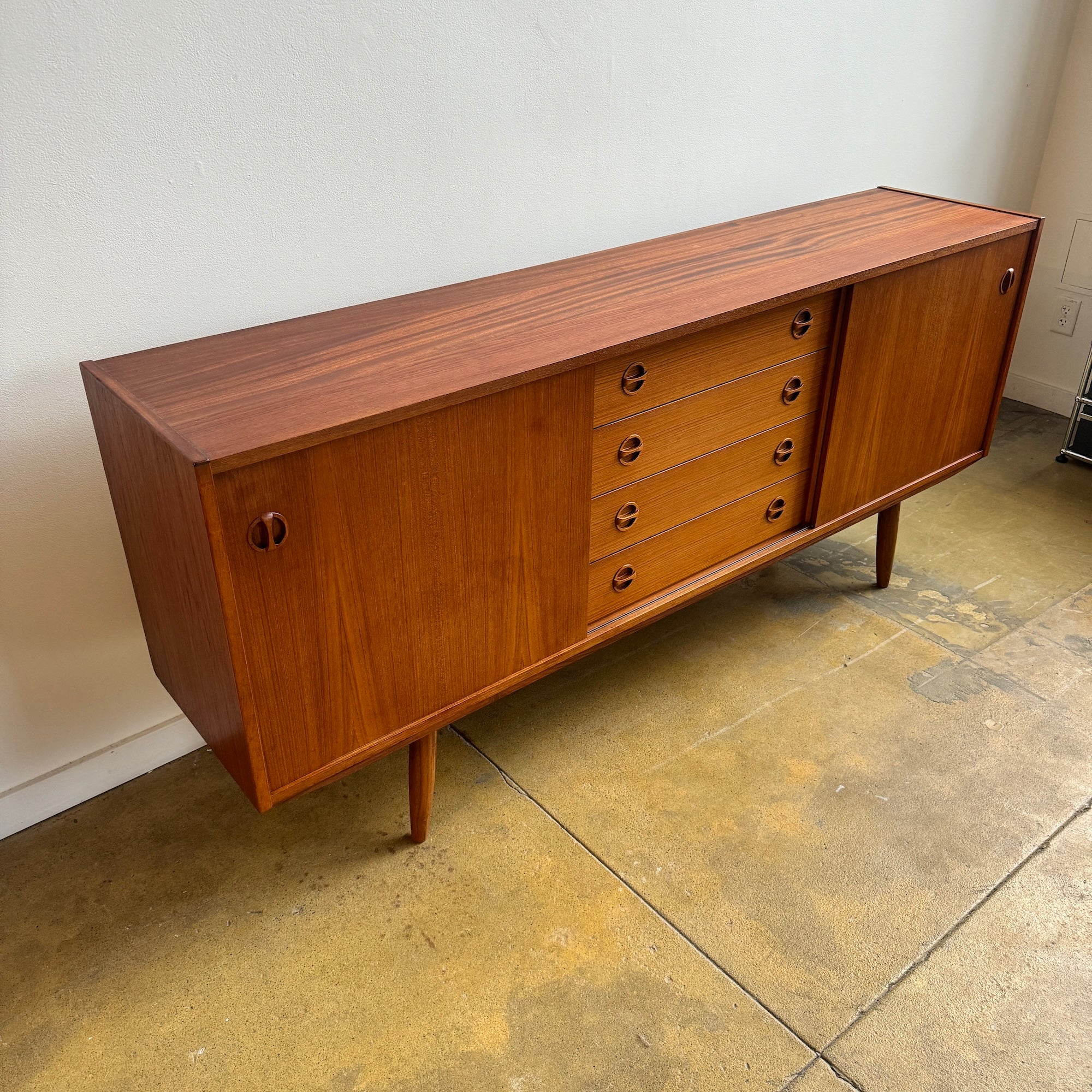 Danish Modern Teak Sideboard with 4 Drawers (Refinished)