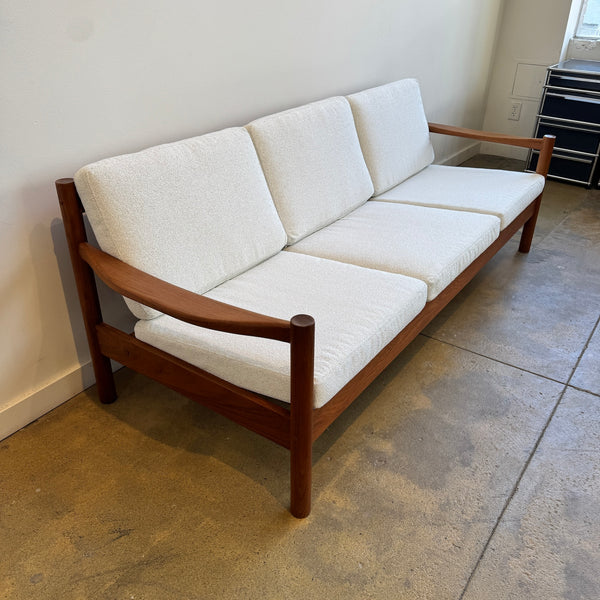 Danish Modern Dyrlund Teak Three Seater Sofa (New Upholstery)