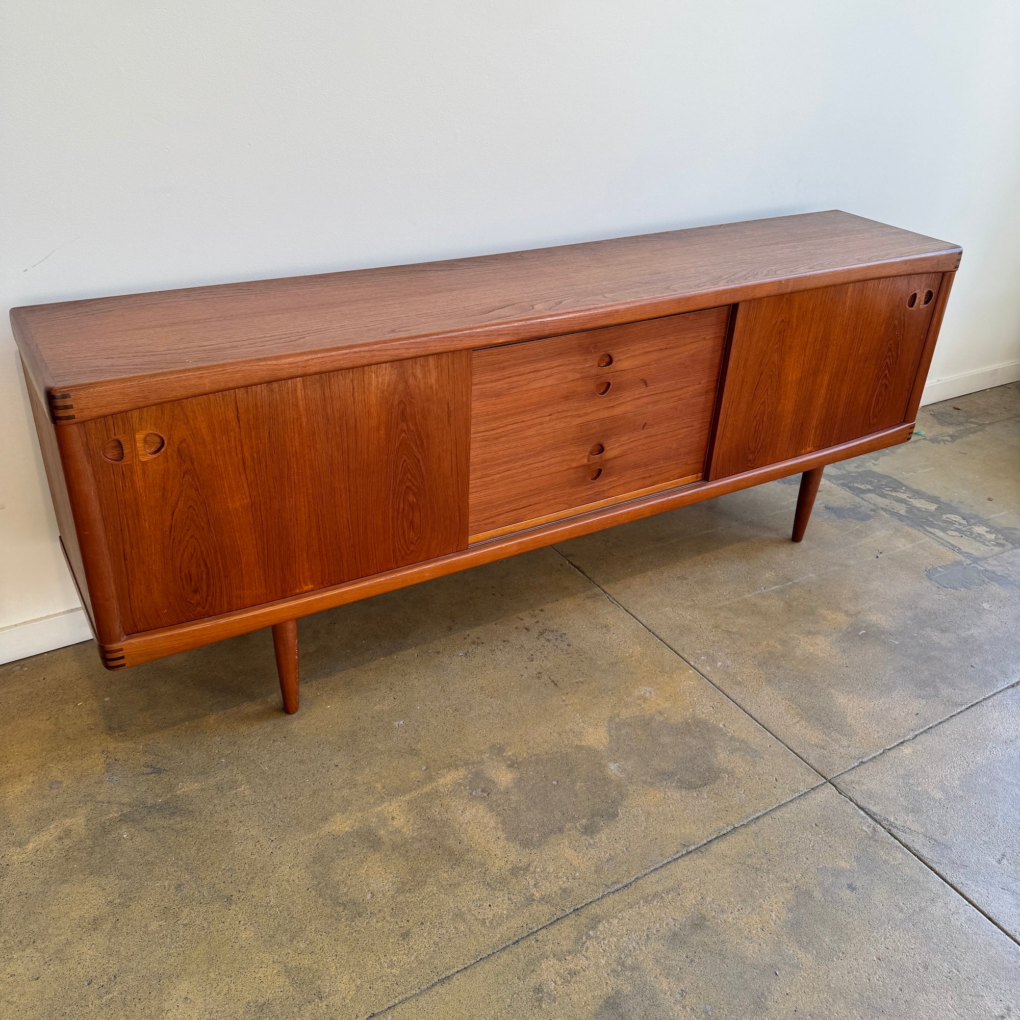 Danish Modern Teak Credenza by H.W. Klein for Bramin