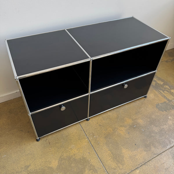 USM Haller 2X2 Medium Console - 20 Deep (Graphite Black)