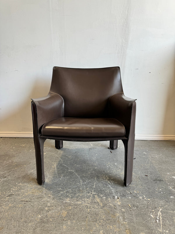 Cassina Mario Bellini Cab 414 Leather Arm Chair