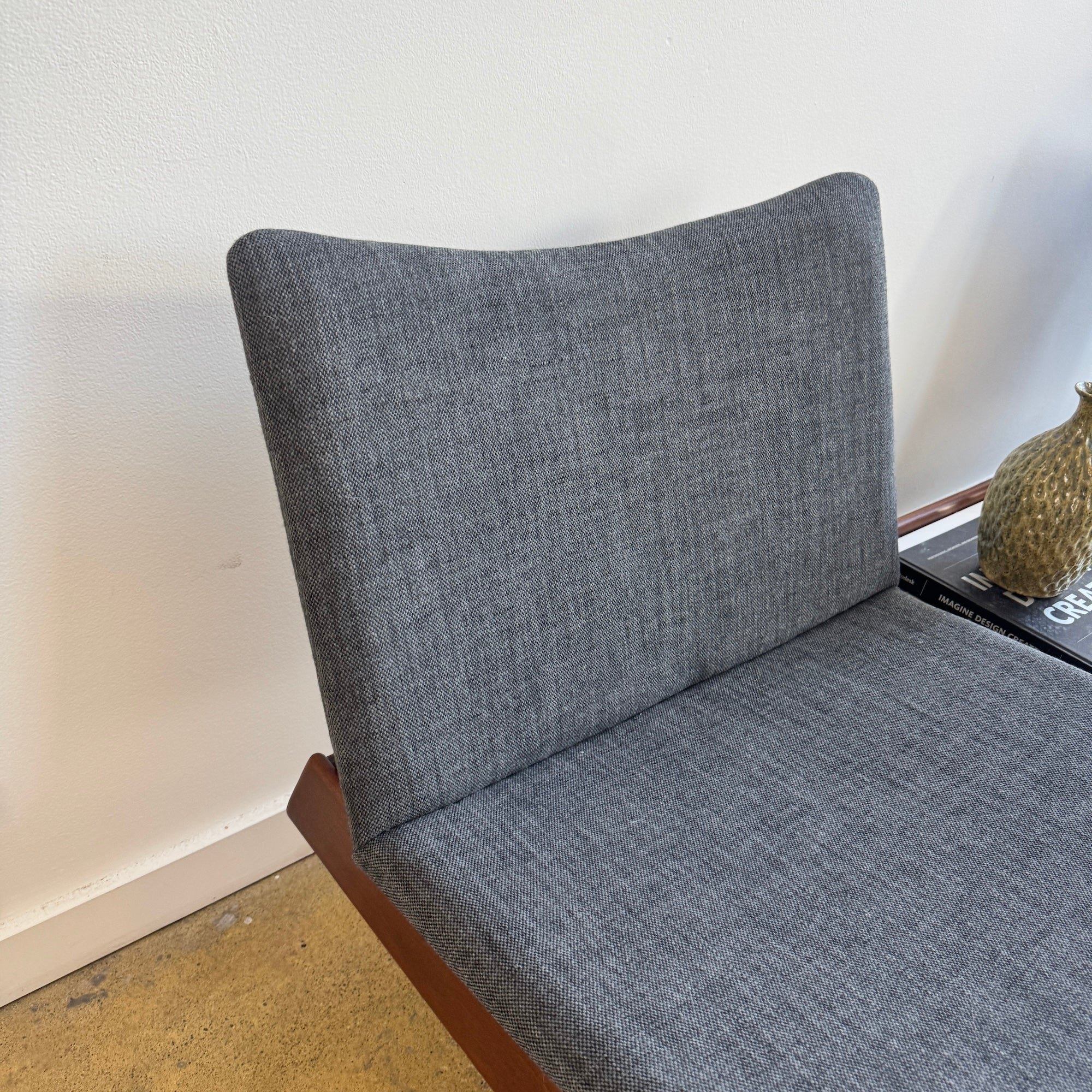 Vintage! Modular Walnut Sofa Bench with table by Gerald McCabe (New Upholstery)