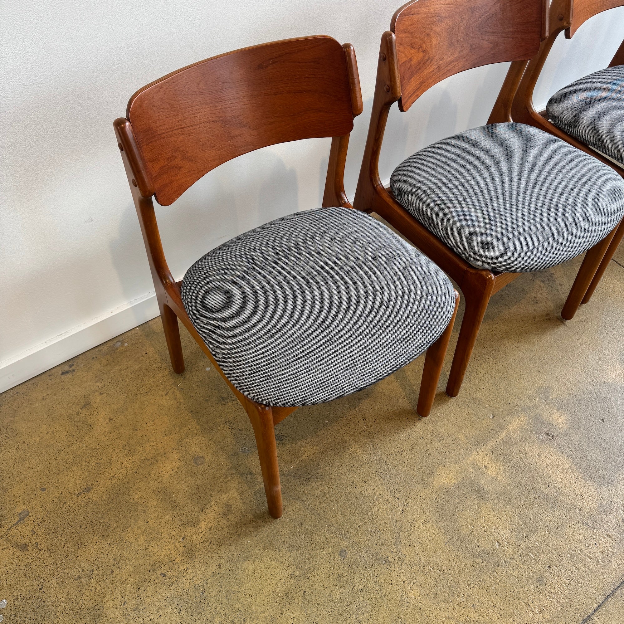 Danish Modern Teak set of 4 dining chairs by Erik Buch for O.D. Mobler