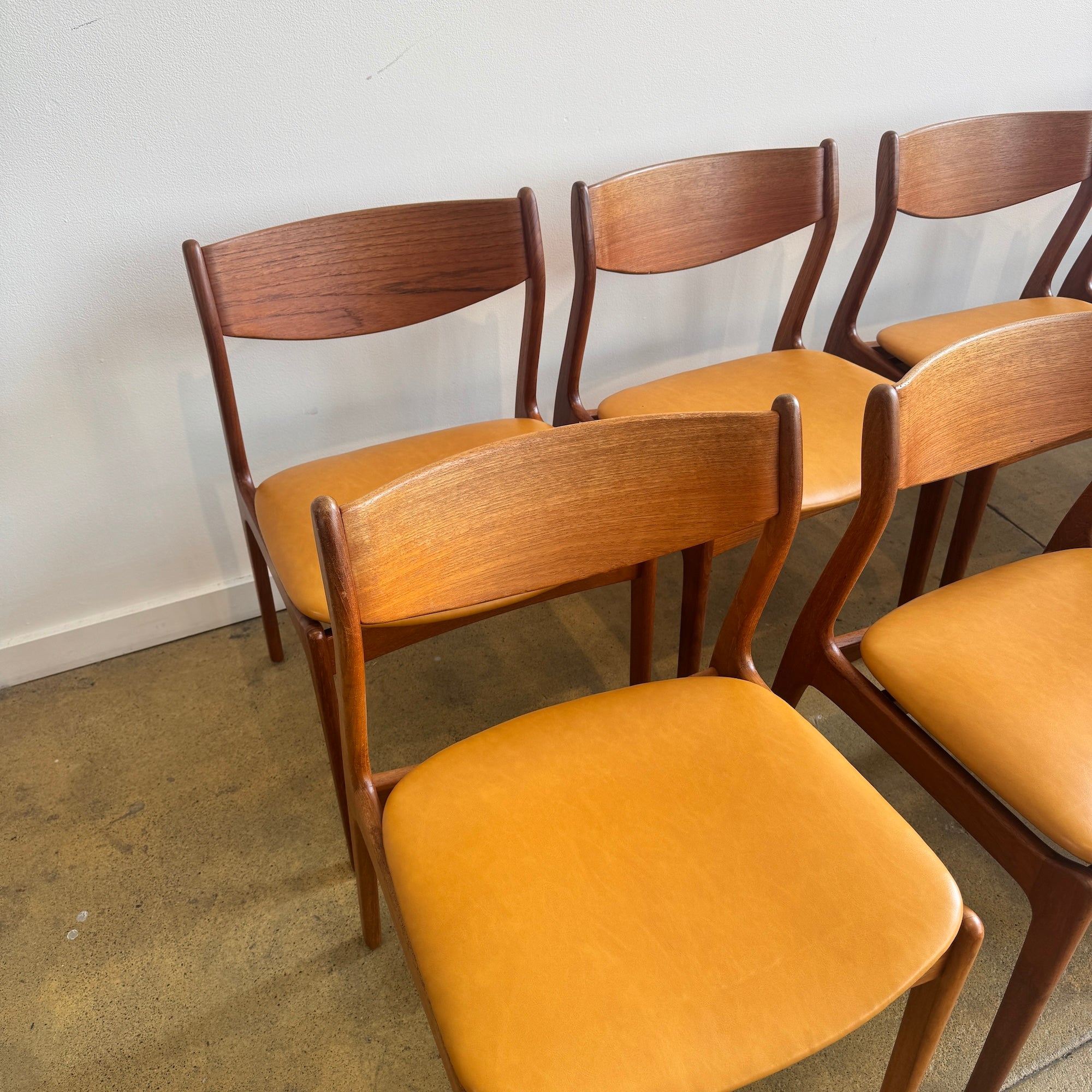 Danish Modern "Set of 10" Teak dining chairs by P.E. Jørgensen (New Upholstery)