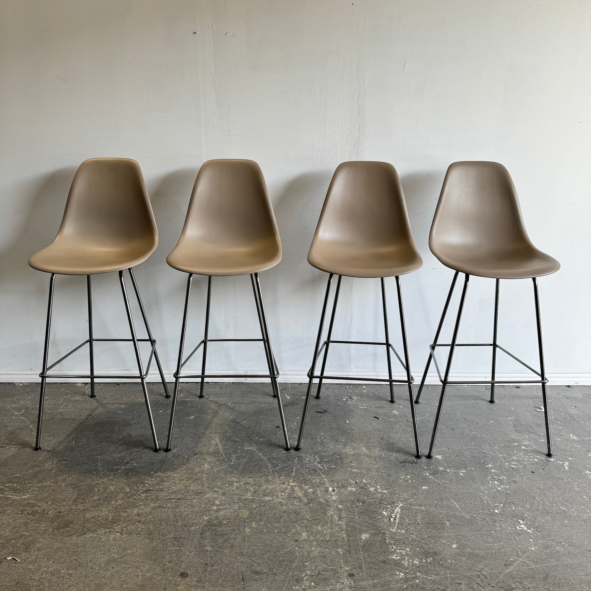 Authentic! Herman Miller Eames Molded Plastic Barstools (Cocoa)