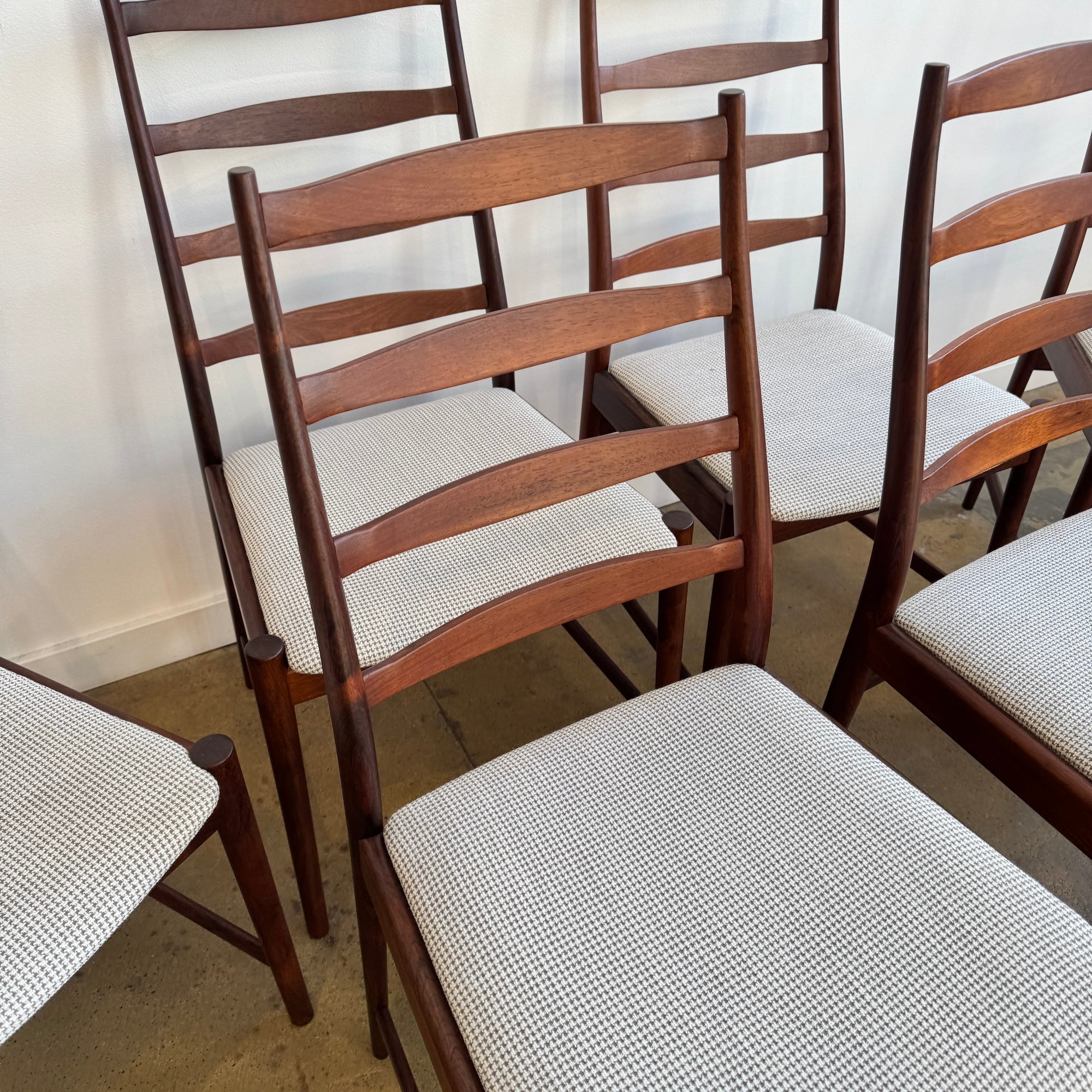 Danish Modern Ladder Back Rosewood Dining Chairs by Torbjorn Afdal for Vamo