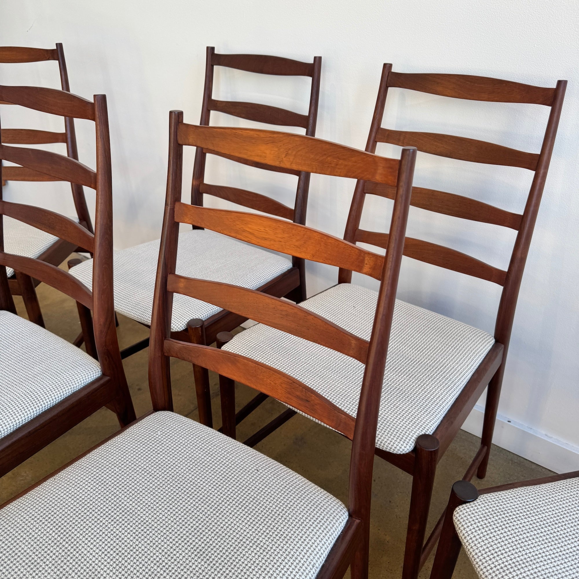 Danish Modern Ladder Back Rosewood Dining Chairs by Torbjorn Afdal for Vamo