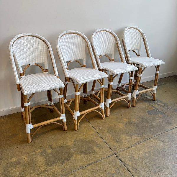 Serena and Lily Riviera Rattan Counter Stools (White)