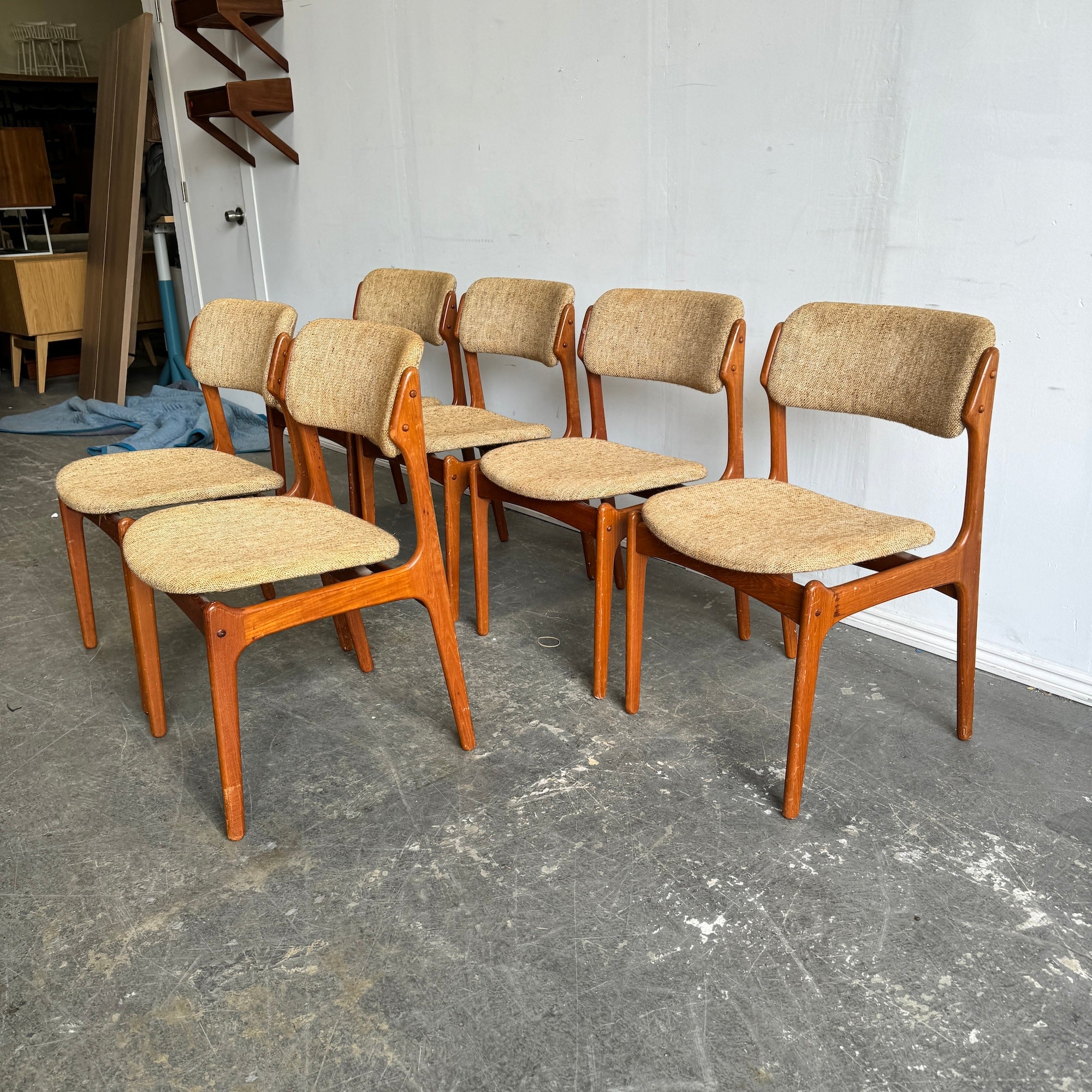 Danish Modern Erik Buch Model 49 Set of 6 teak chairs