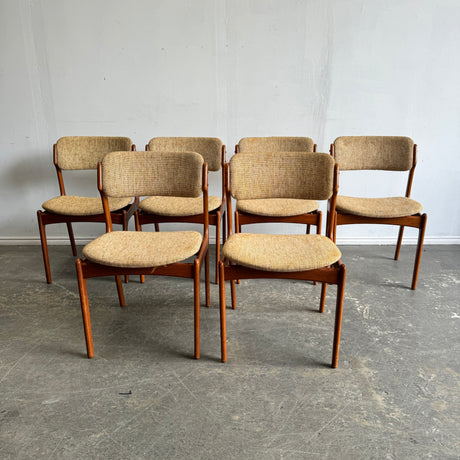 Danish Modern Erik Buch Model 49 Set of 6 teak chairs