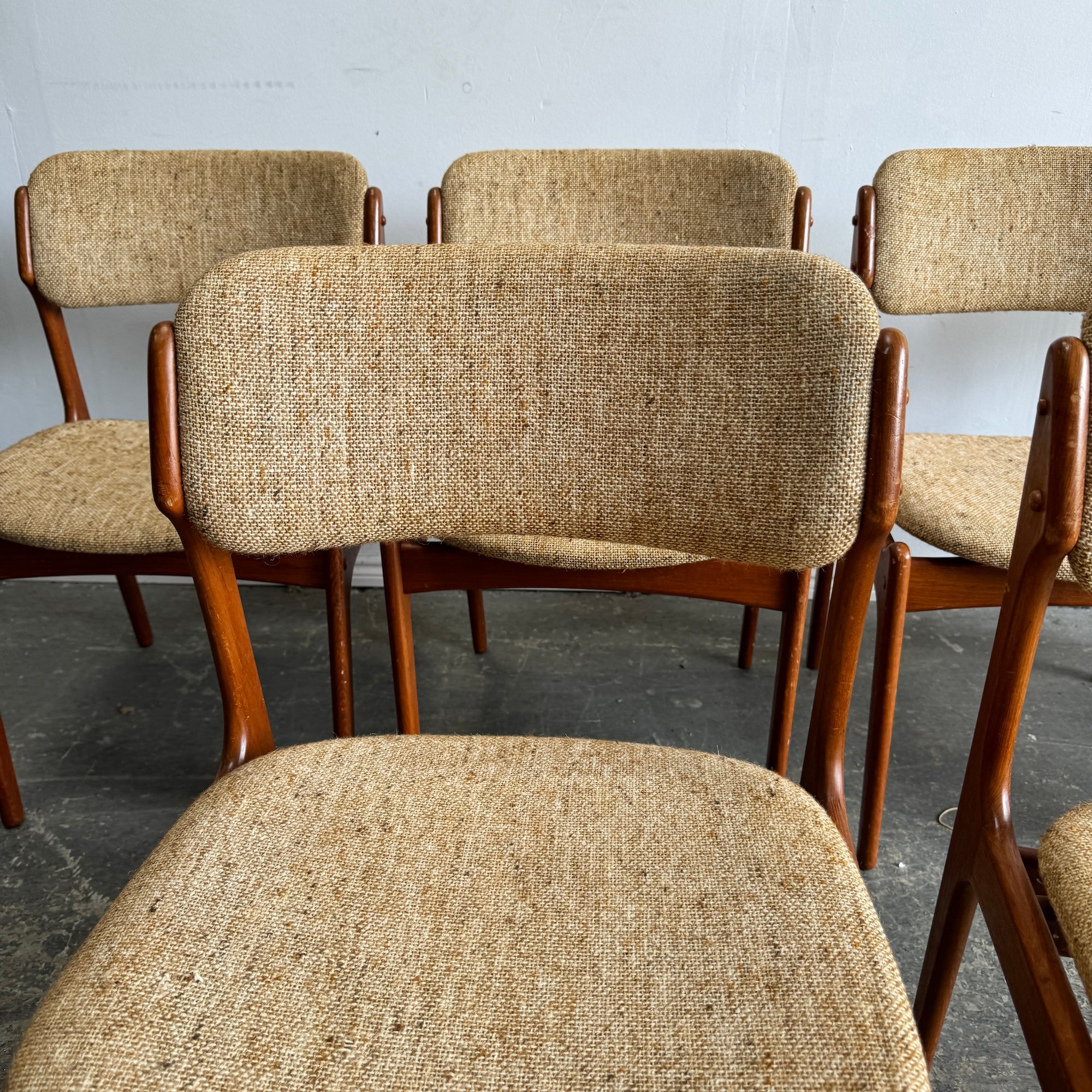 Danish Modern Erik Buch Model 49 Set of 6 teak chairs