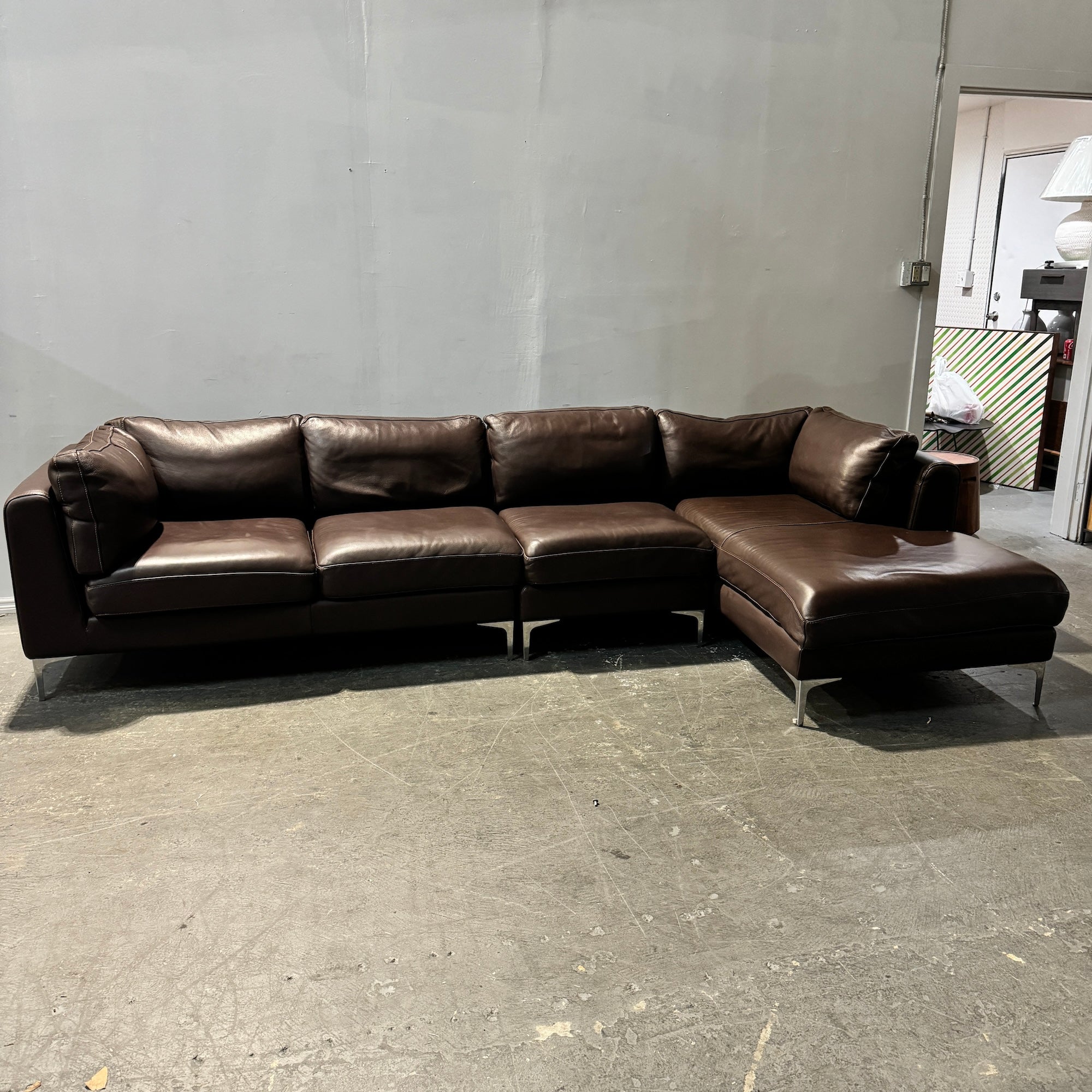 Design Within Reach 3 Piece American Leather Albert Sectional by Ted Boerner