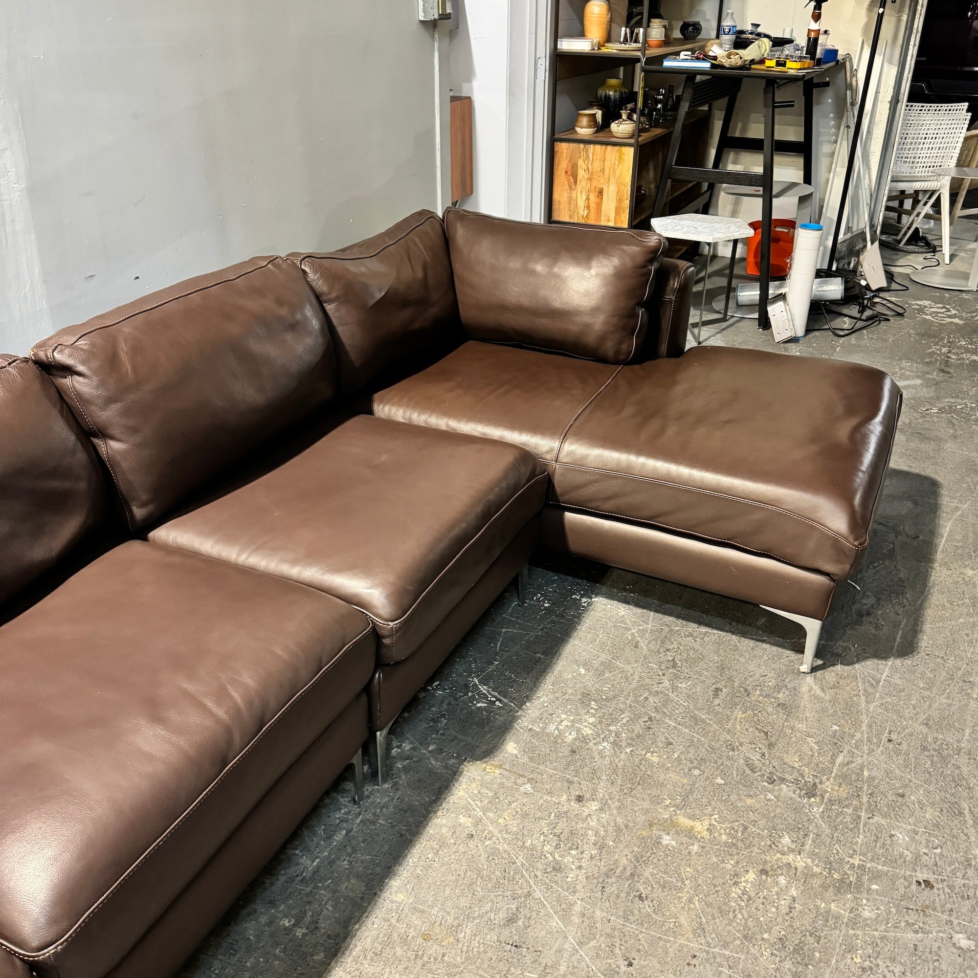 Design Within Reach 3 Piece American Leather Albert Sectional by Ted Boerner