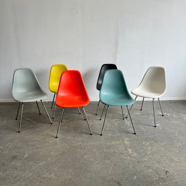 Authentic! Set of 6 multi color Eames molded chairs by Vitra