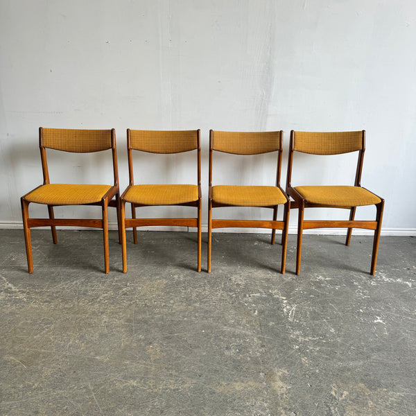 Danish Modern Erik buch set of 4 teakwood dining chairs