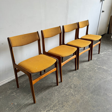 Danish Modern Erik buch set of 4 teakwood dining chairs