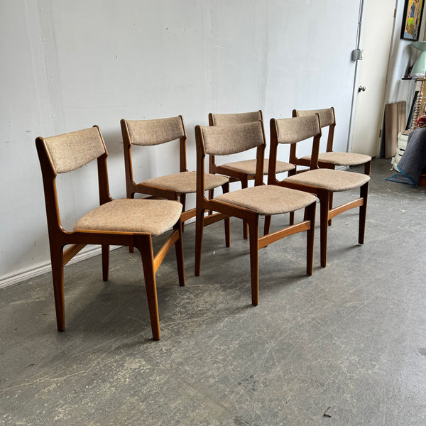 Danish Modern set of 6 Erik Buch Teak Dining Chairs