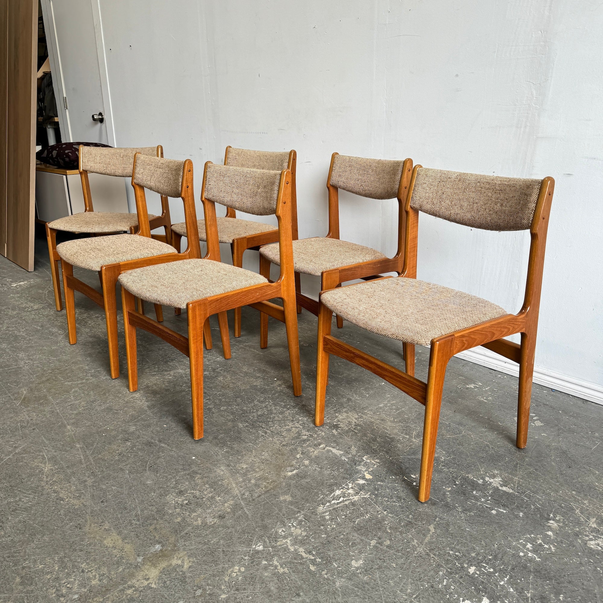 Danish Modern set of 6 Erik Buch Teak Dining Chairs