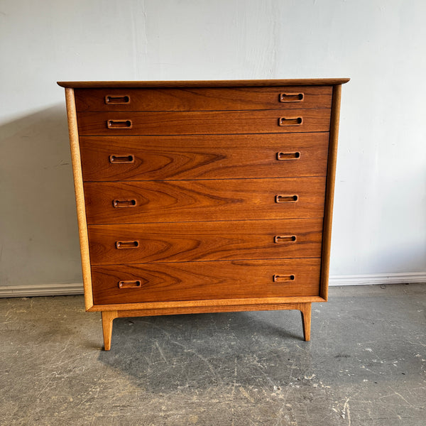 Vintage Mid Century Modern Teak Tall Dresser