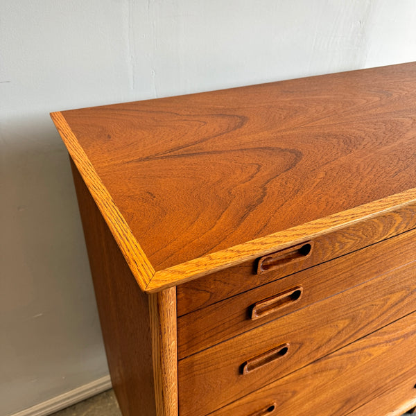 Vintage Mid Century Modern Teak Tall Dresser